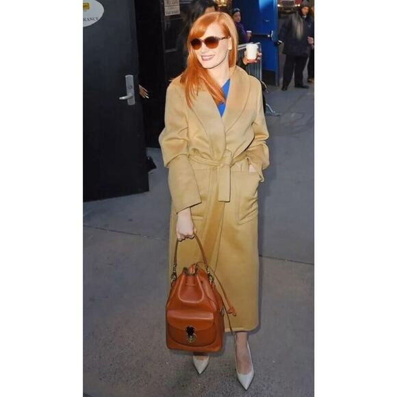 Ralph Lauren Collection Ricky Drawstring Bucket Bag Medium Brown Purse - Picture 9 of 9